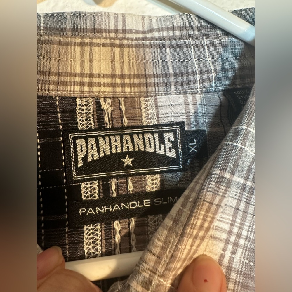 Panhandle 90s proof vintage western cowboy men button up shirt size xl slim - Picture 6 of 11